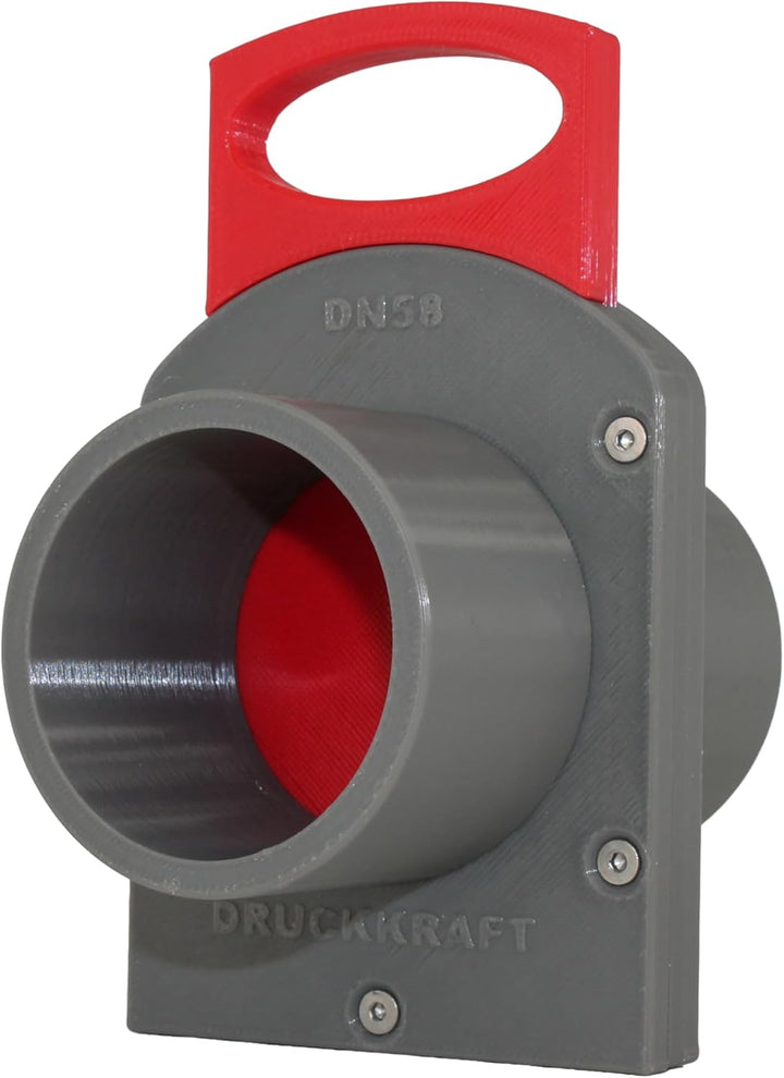 DRUCKKRAFT Blastgate DN58 mit Muffe (1x Ø 58 mm OD / 1x Ø 58 mm ID) | Luft-Sperrschieber für Absauga