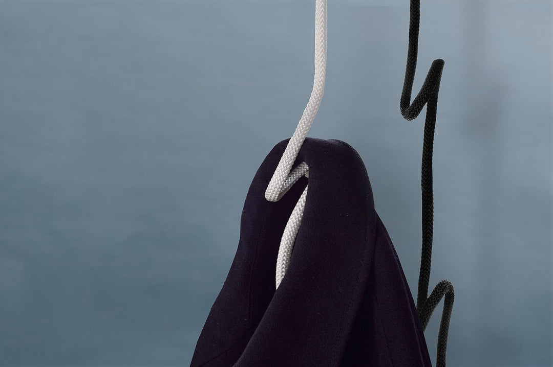 Peppermint Products Loop Rope | Hängende, höhenverstellbare Garderobe aus Seil | Weiss, Weiss