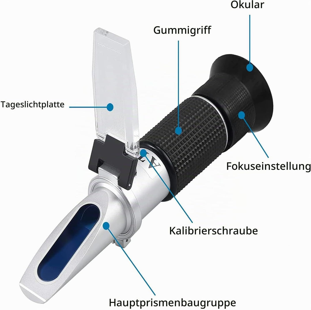 Frostschutz Refraktometer, Handrefraktometer Kühlmitteltester für Ethylenglykol, Propylenglykol, Gef
