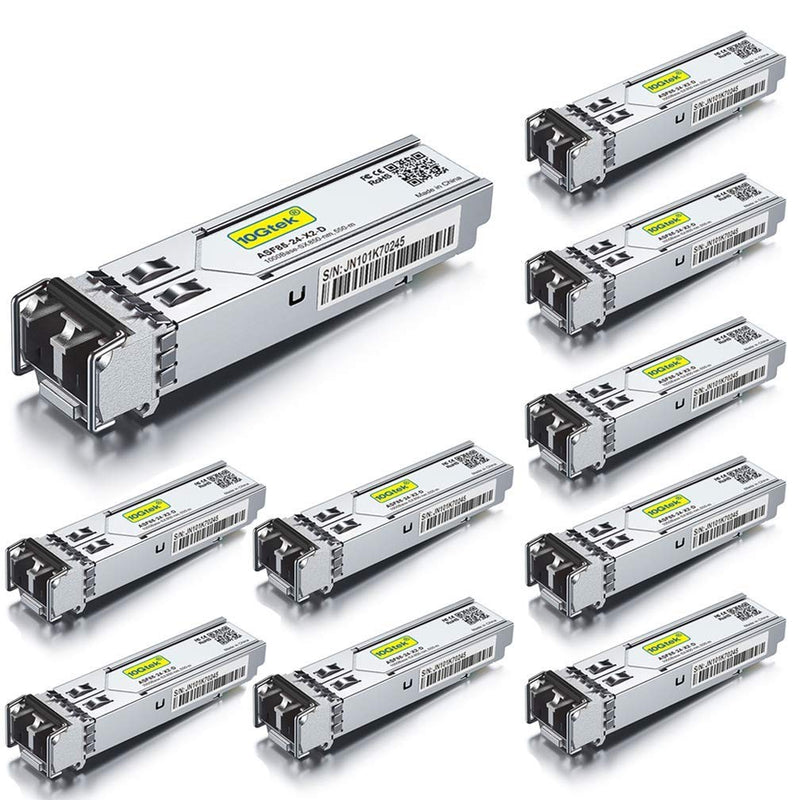 [10 Stück] 1G SF SX Multimode Mini Gbic Modul, 1000Base-SX LC Transceiver Kompatibel für Cisco GLC-S