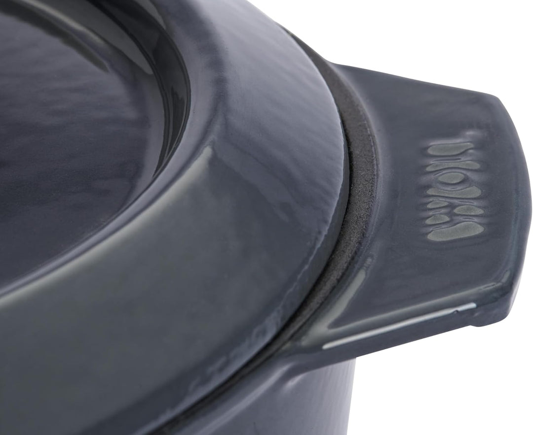 Woll Iron Bräter mit Deckel und Silikongriffen - Induktiv -, 34 x 26 cm, 12,5 cm hoch, 7,5l - Geeign