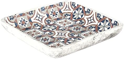 Esschert Design AC182 Vogeltränke, portugiesische Fliesen, Orange, Blau, Grau