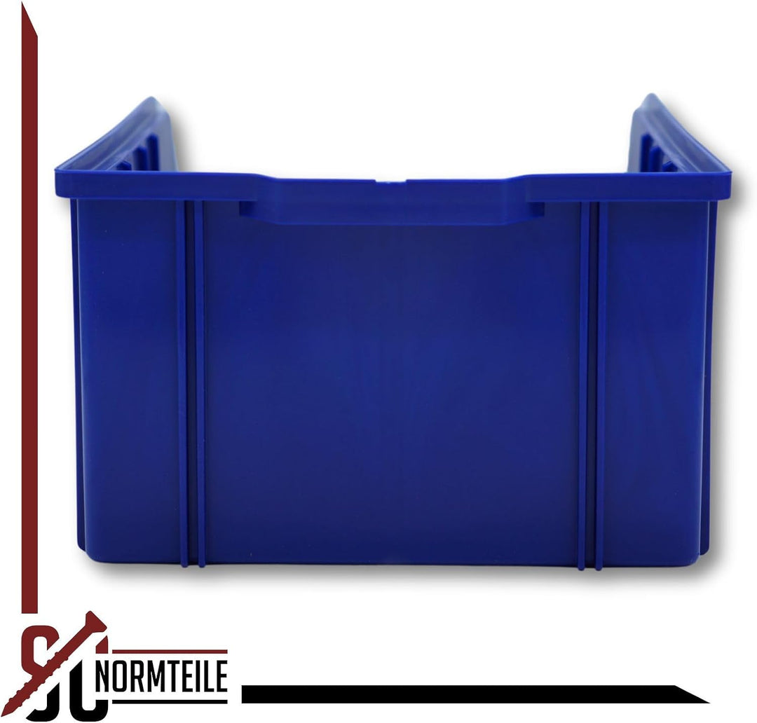 SC-Normteile Sichtbox 8 Stück Grösse 1 (489 x 304 x 185 mm) Blau – PP Kunststoff, stapelbar – Stapel