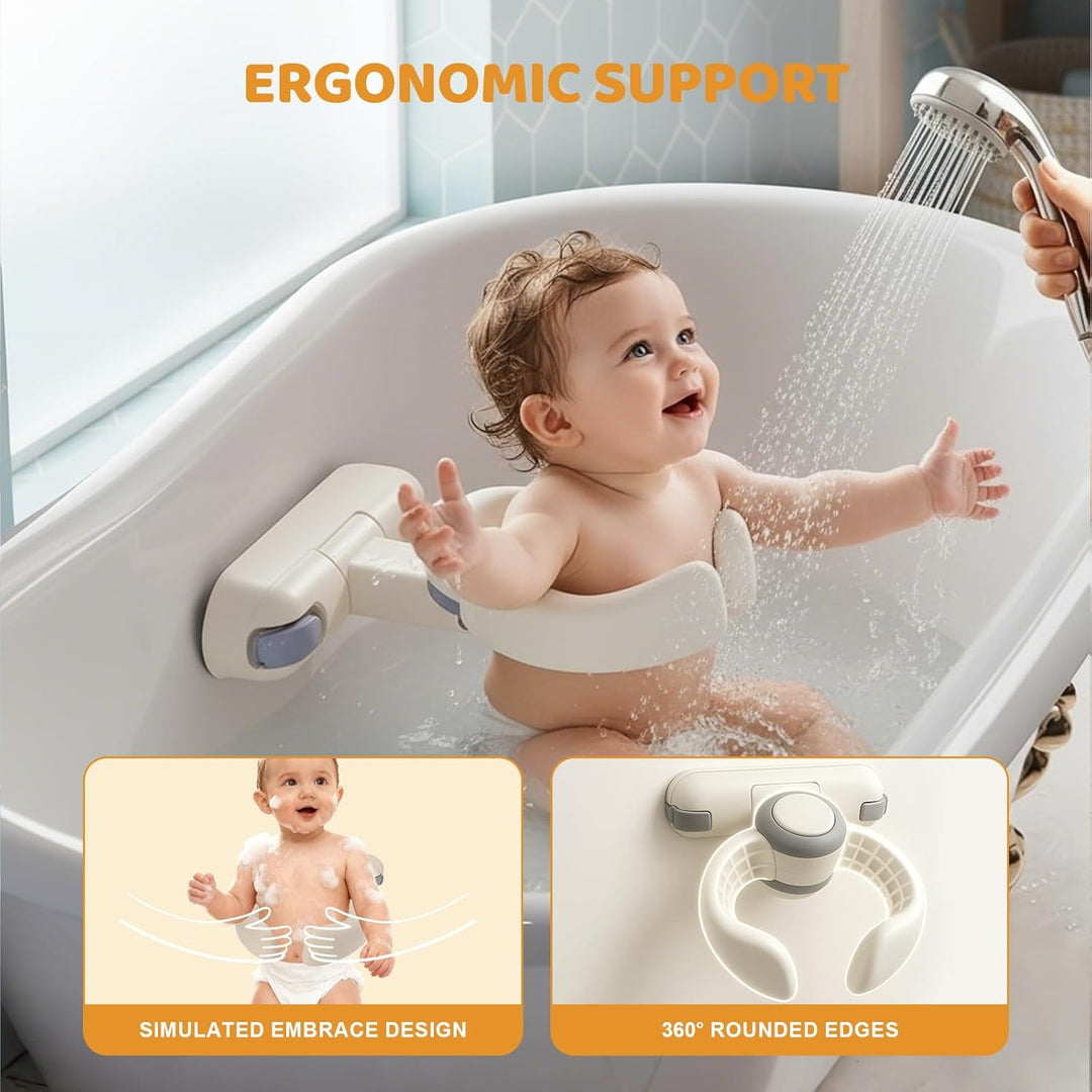 Baby Dusche Ständer Höhenverstellbar 26–35cm | Rutschfester Duschständer mit Sicherheitsgriff , Klap