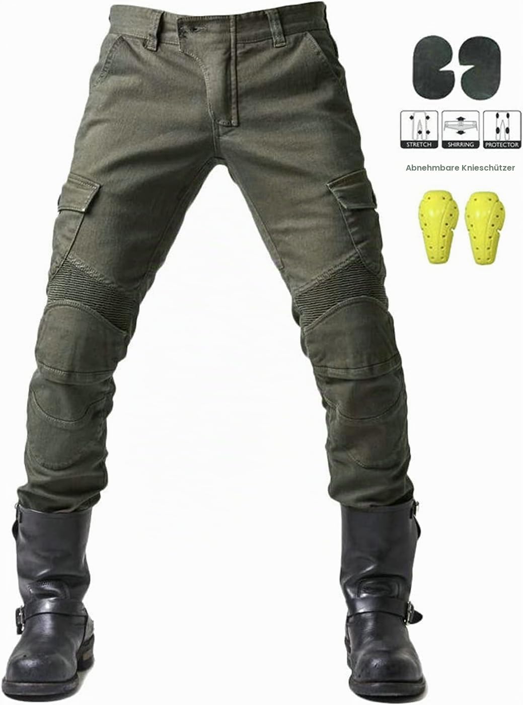 Fashionapple Motorradhose für Herren, Motorradjeans aus atmungsaktivem von hoher Qualität Straight F