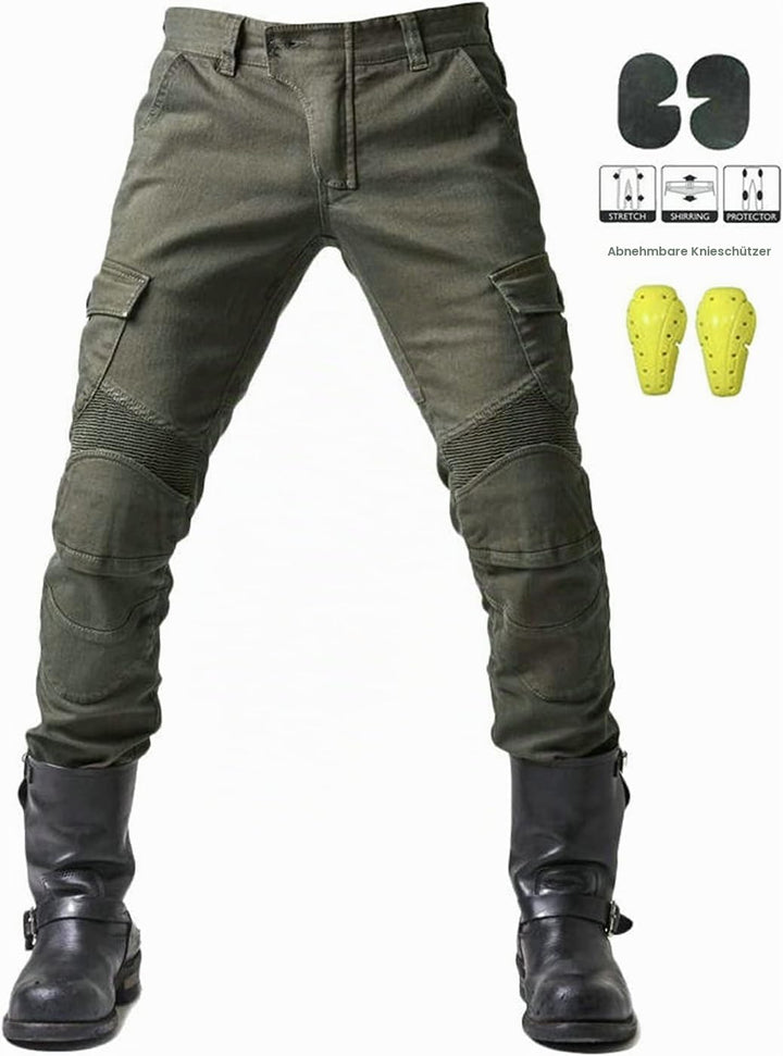 Fashionapple Motorradhose für Herren, Motorradjeans aus atmungsaktivem von hoher Qualität Straight F