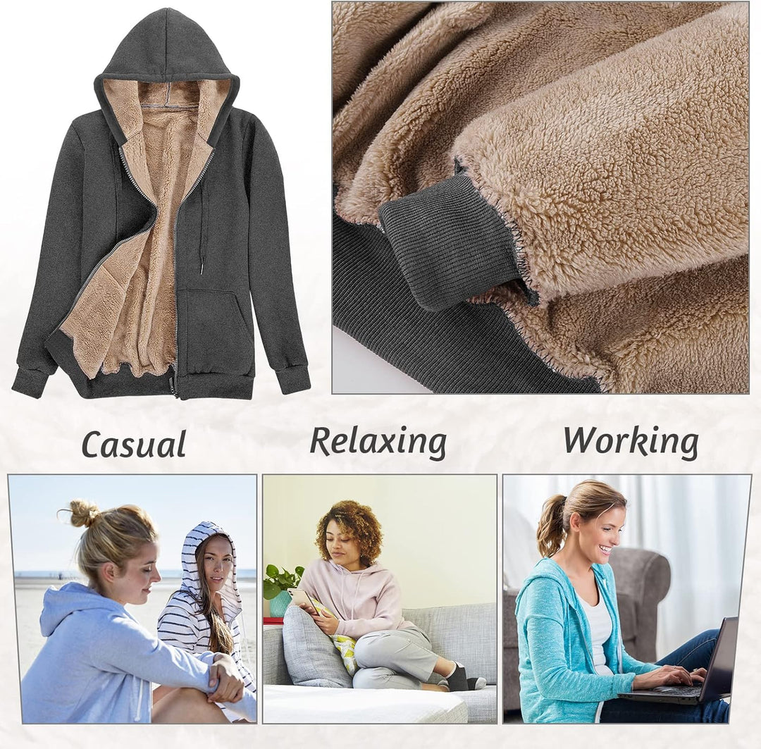 UMIPUBO Hoodie Damen Sweatjacke Fleecejacke Kapuzenpullover Warm Oberteil, Herbst und Winter Sweatsh