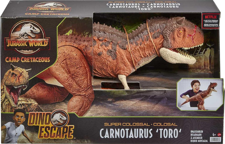 Jurassic World HBY86 - Riesendino Carnotaurus Toro-Dinosaurier-Actionfigur, Dinosaurier Spielzeug ab