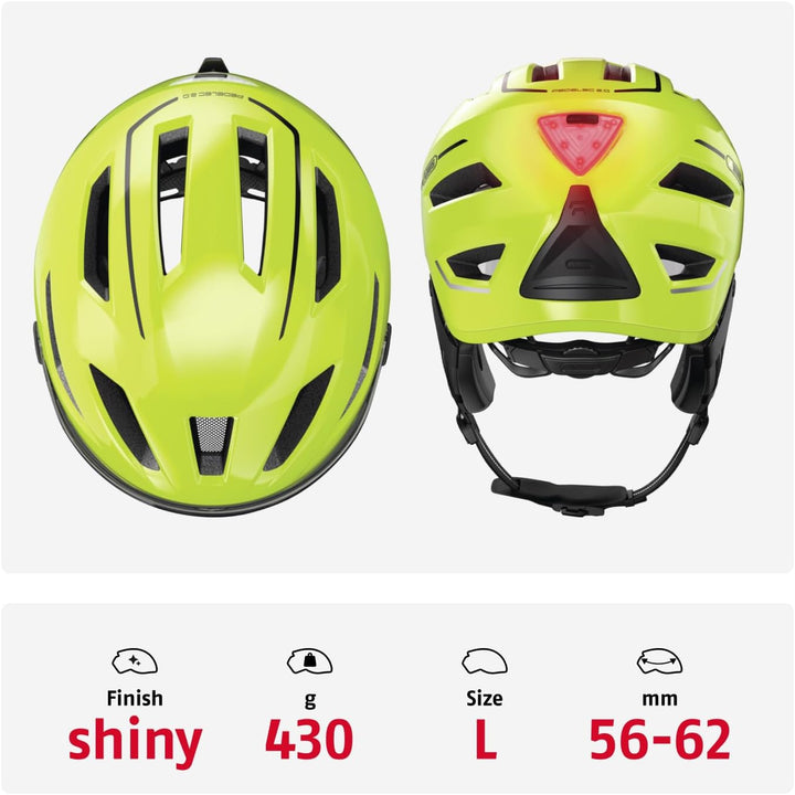 ABUS Stadthelm Pedelec 2.0 ACE - Fahrradhelm mit Rücklicht, Visier, Regenhaube, Ohrenschutz - für Da
