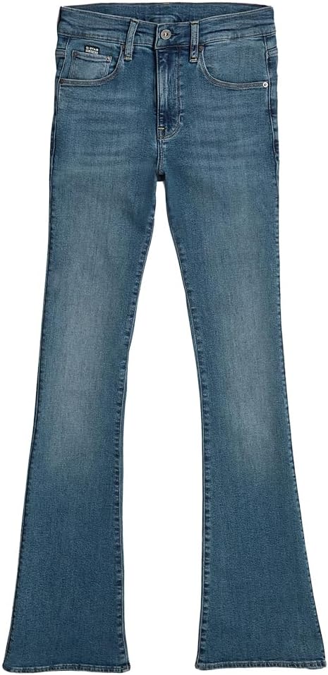 G-STAR Damen 3301 Flare Jeans 23W / 28L Blau (Faded Icy Blue D21290-d987-h280), 23W / 28L Blau (Fade