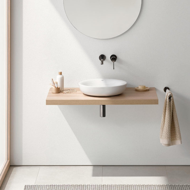 GROHE Essence | Badarmatur - 2-Loch-Waschtischbatterie | hard graphite gebürstet | 19967AL1 Ausladun