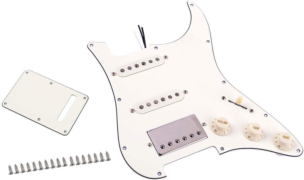 Ogdni SSS SSH03 Schlagbrett-Schlagbrett, vorverdrahtet, mit Alnico-V-Tonabnehmer-Kit für Strat ST E-