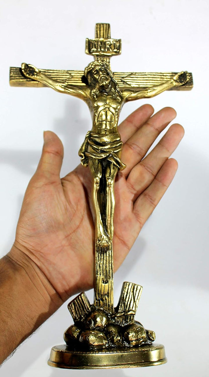 eSplanade Jesus-Kreuz, Messing, antikes Finish, 30,5 cm 12" Jesus Cross, 12" Jesus Cross