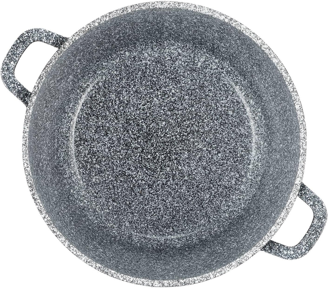 EliteHoff Kochtopf, Suppentopf aus Aluminiumguss mit Antihaftbeschichtung, Induktionstopf mit Glasde