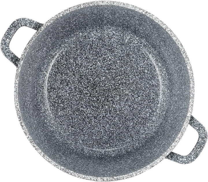 EliteHoff Kochtopf, Suppentopf aus Aluminiumguss mit Antihaftbeschichtung, Induktionstopf mit Glasde