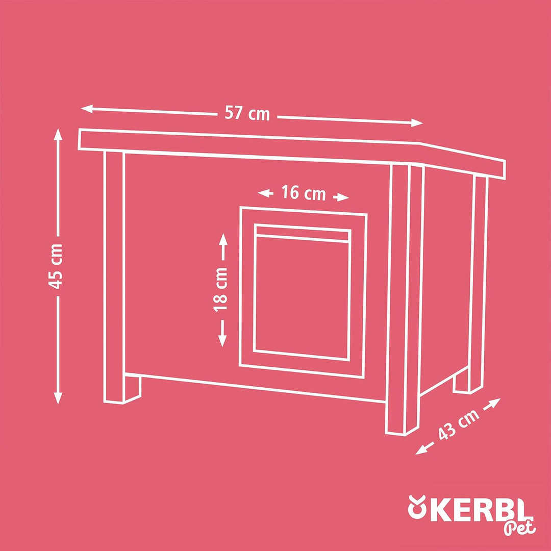 Kerbl ECO-Katzenhaus „Eli“, ECO-Recyclingmaterial, 60% Kunststoff / 40% Holz, Aufklappbares Dach, We
