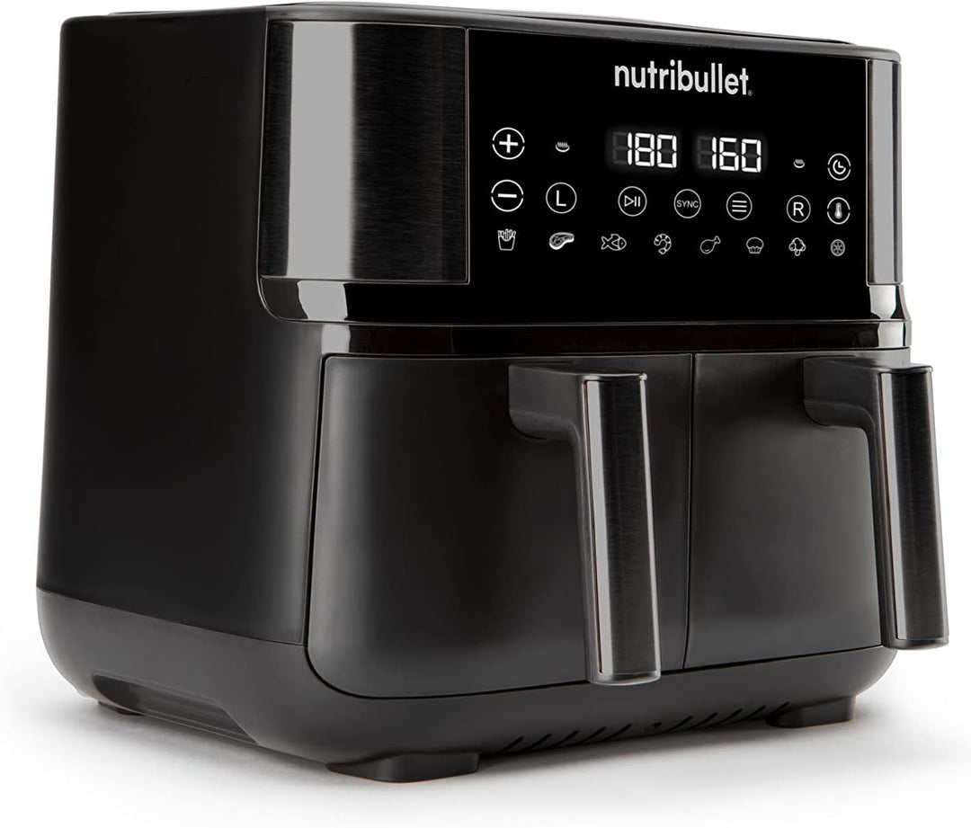 nutribullet Doppelschubladen-Luftfritteuse 8L mit grosser Auswahl an Kochmodi, digitaler LED-Touchsc