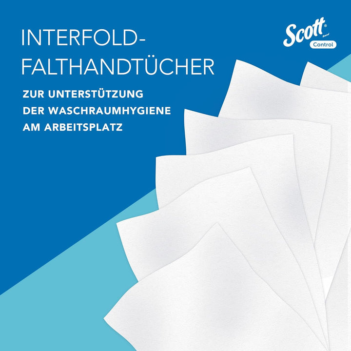 Scott Control Falthandtuch mit Interfold Faltung 6663 – Papierhandtücher mit V-Faltung – 15 Packunge