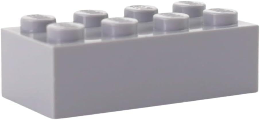 LEGO CITY - 50 Steine im seltenen neuen hellgrau mit 2x4 Noppen + 1 goldener Helm - BASIC STEINE