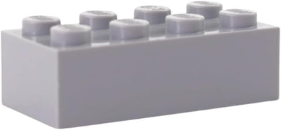 LEGO CITY - 50 Steine im seltenen neuen hellgrau mit 2x4 Noppen + 1 goldener Helm - BASIC STEINE