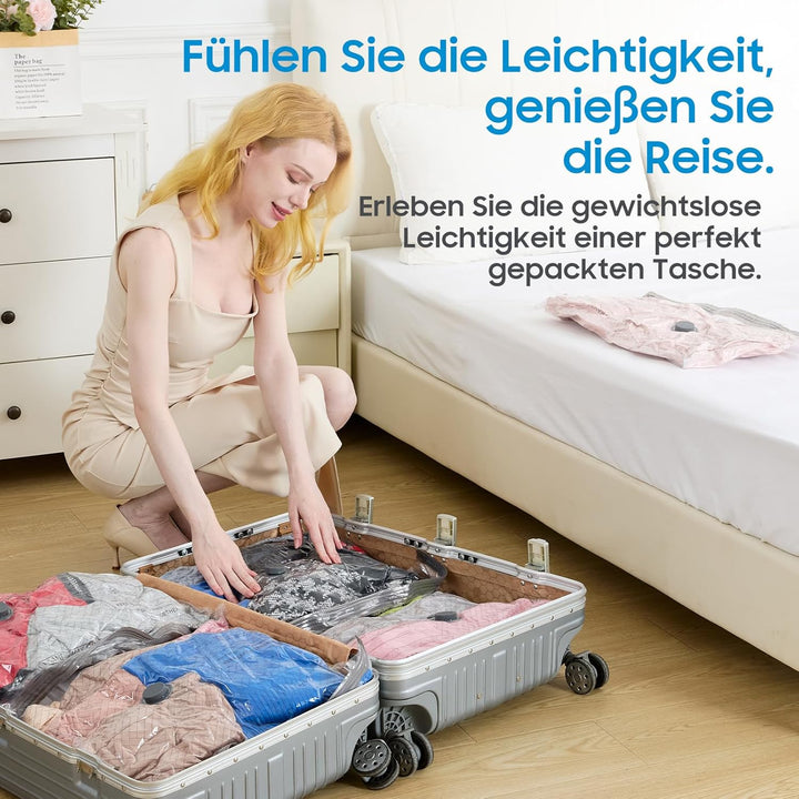 Vakuumbeutel für Kleidung mit Kabelloser Vakuumpumpe,Ideal für Reisegepäck sowie zur platzsparenden
