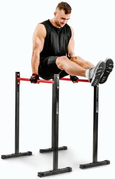 HS HOP-SPORT Dipstation Dip Ständer HS-D011 Dipper Station Klimmzug Barren Rack, Farbe: Schwarz