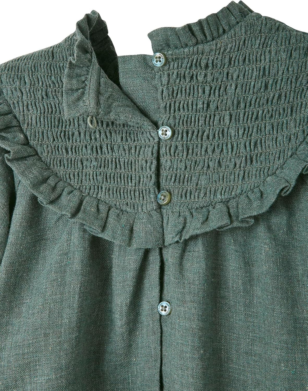 Vertbaudet Mädchen Baby-Set: Bluse gesmokt & Haarband 62 Grün, 62 Grün