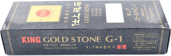 King Gold Stone G-1 Japanischer Schleifstein mit Halterung, Körnung #8000, mit Messerschärfer