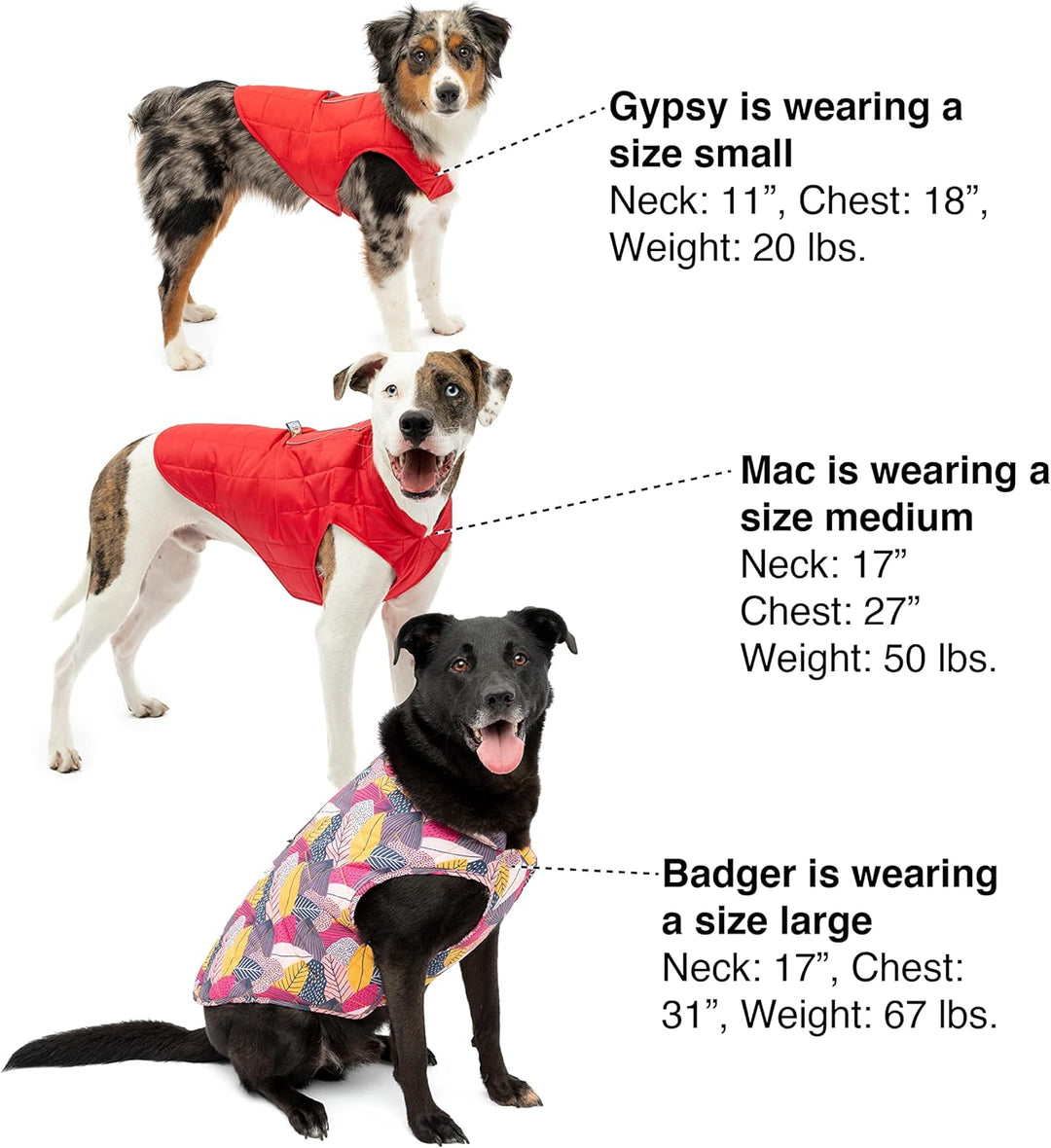 Kurgo Loft Hundejacke Wendbarer Wintermantel für Hunde reflektierend Tragen mit Geschirr wasserabwei