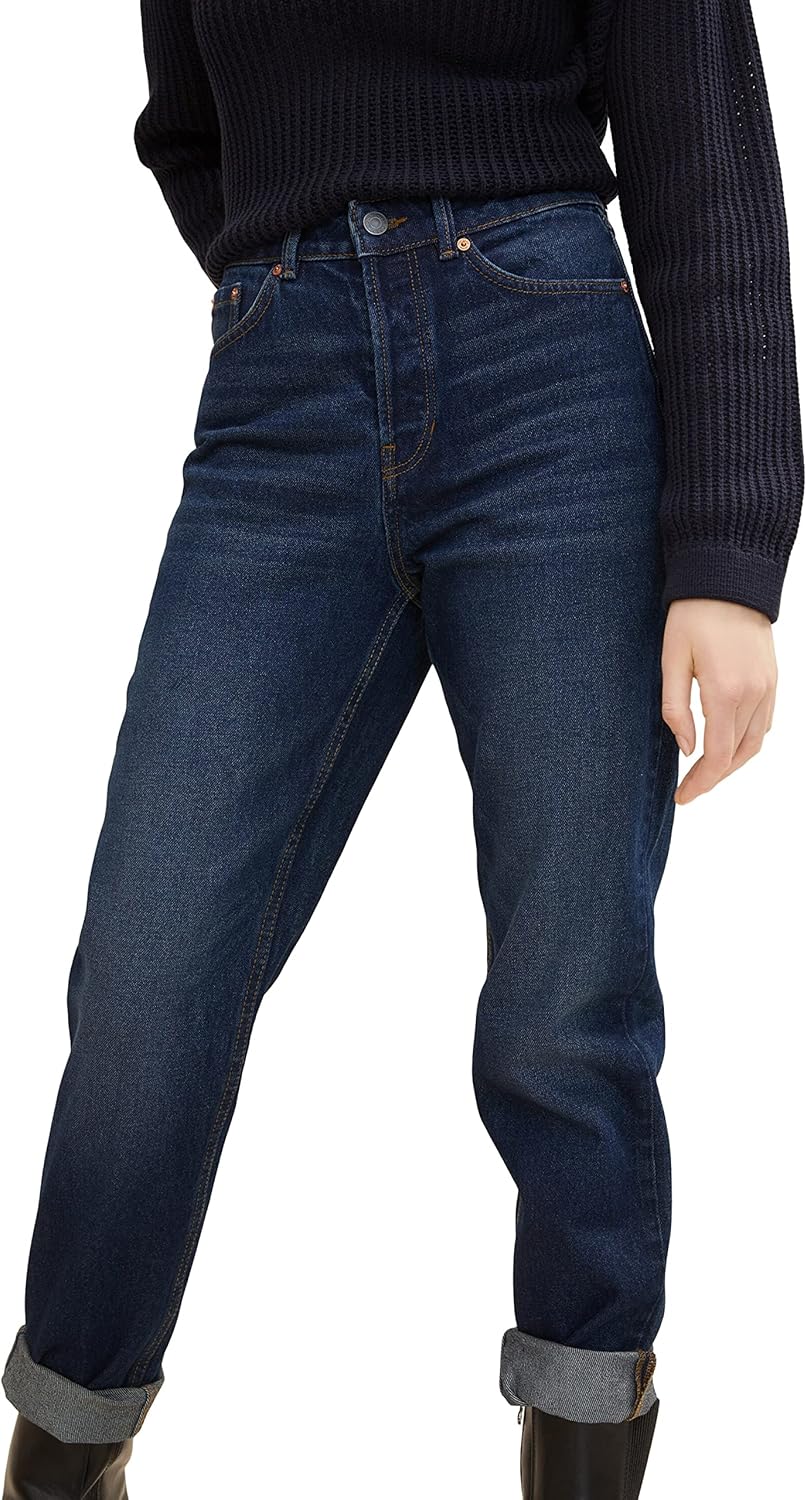 TOM TAILOR Denim Damen Mom Fit Jeans 26 10282 - Dark Stone Wash Denim, 26 10282 - Dark Stone Wash De