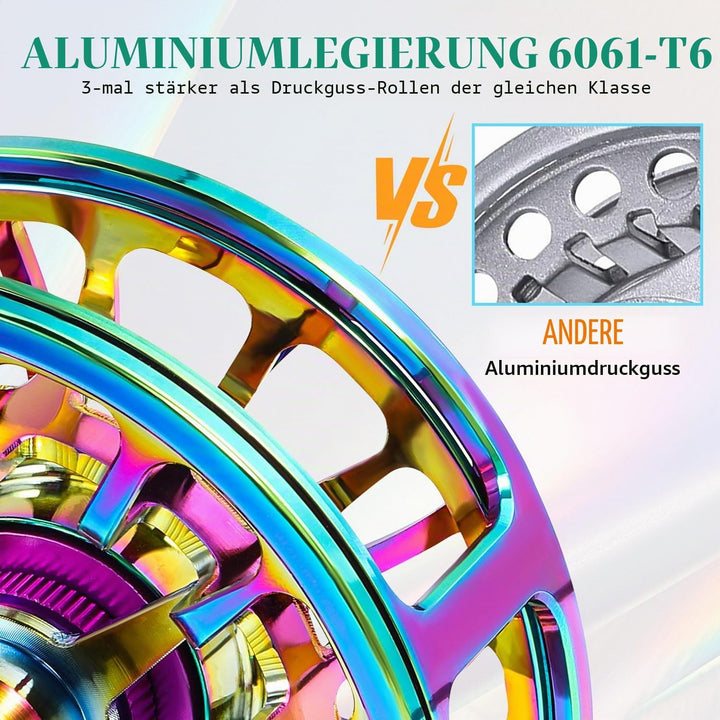 Sougayilang Fliegenfischerrolle Ultraleicht, oxidationsbeständig, CNC-gefrästes Gehäuse und Spule au