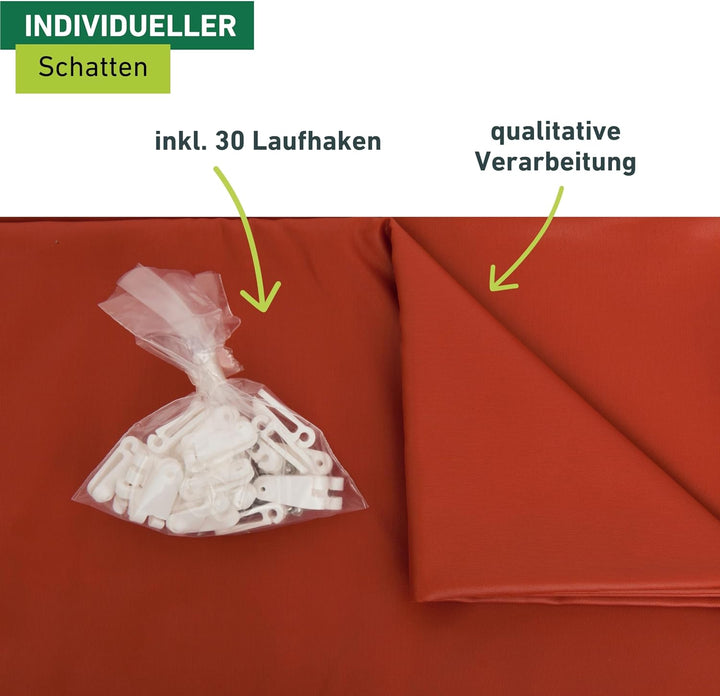 Windhager Sonnensegel für Seilspanntechnik, Wintergarten und Terrassen Beschattung, Seilspannmarkise