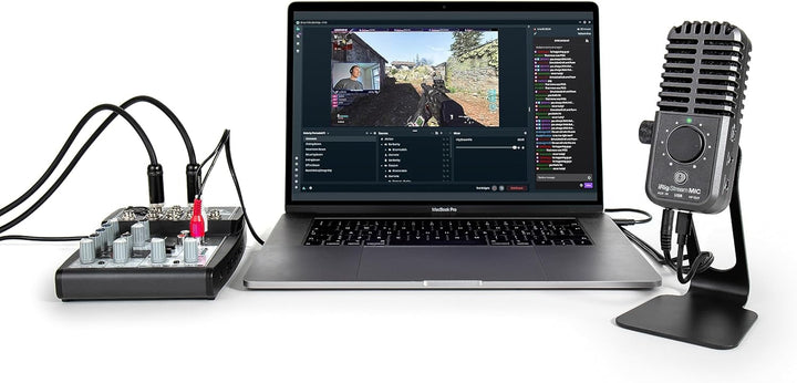 IK Multimedia iRig Stream Mic USB-C Kondensatormikrofon mit integrierter Audioschnittstelle -Podcast