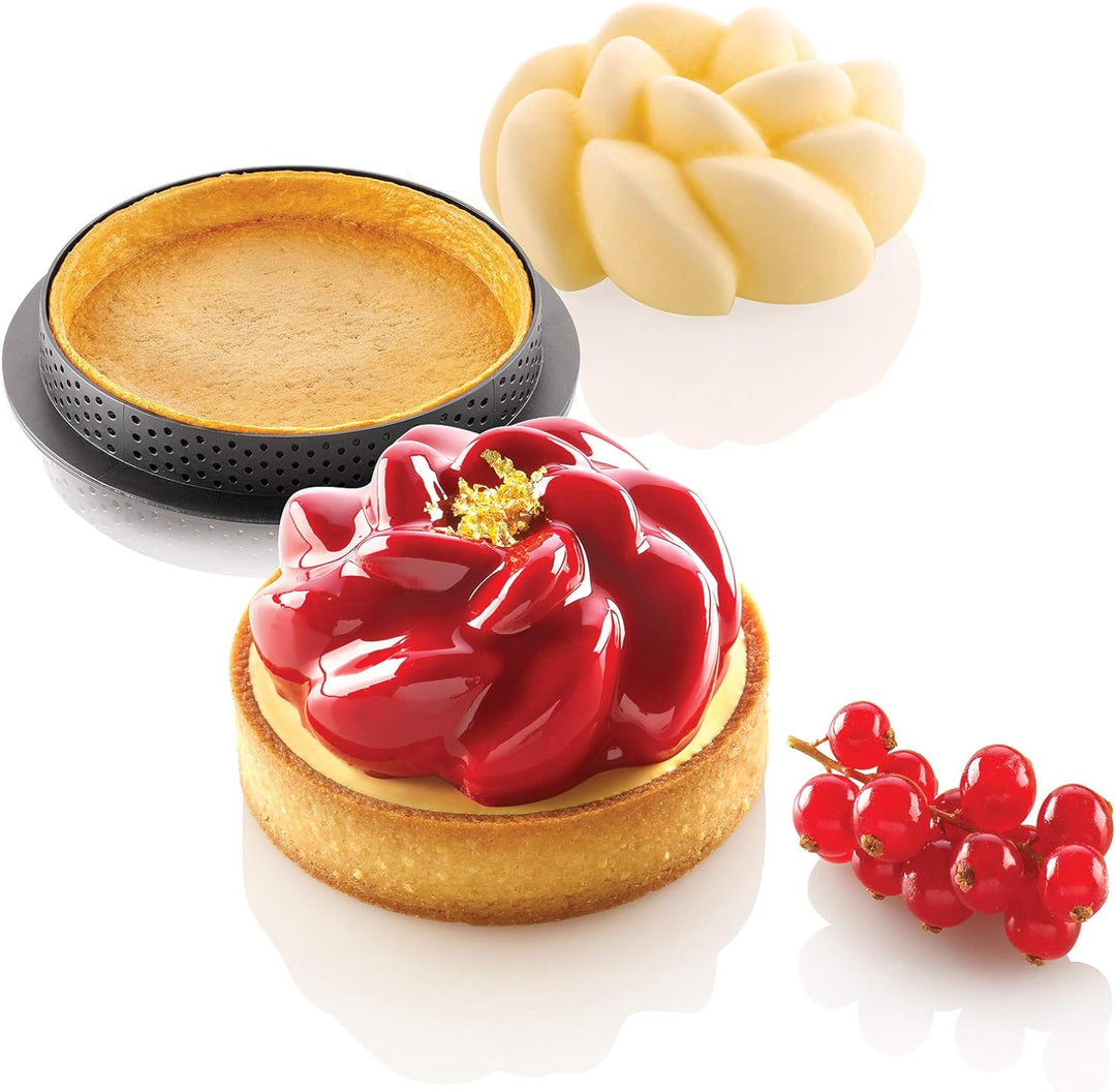 Silikomart Silikonform für Tarte-Ringe Blume, Durchmesser 80 cm