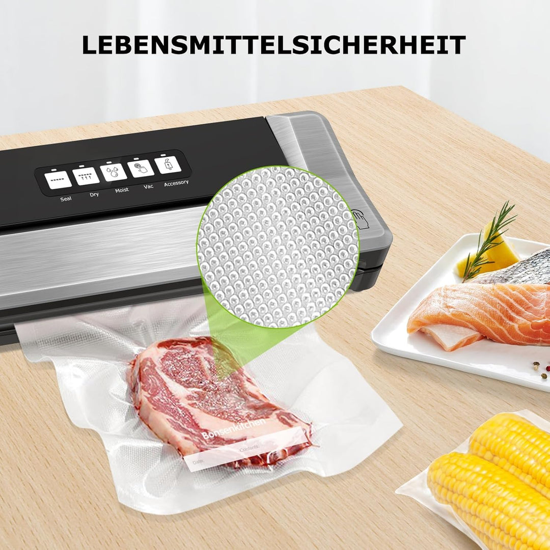 Bonsenkitchen Profi Vakuumbeutel, 100 Beutel 20x30cm Vakuumierbeutel für alle Vakuumierer & Lebensmi