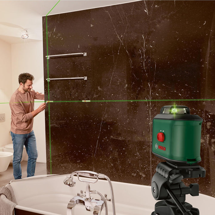 Bosch Kreuzlinienlaser UniversalLevel 360 mit Premium-Stativ (vertikale + horizintale Laserlinien in