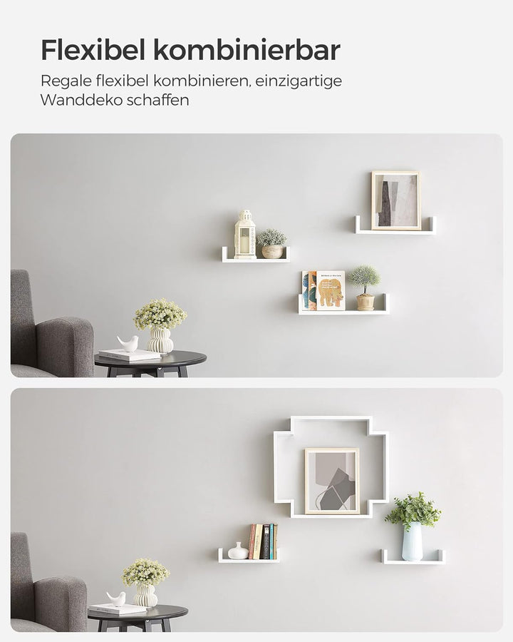 SONGMICS Custos Kollektion - Wandregal, 3er Set, Schweberegal, 30/35/40 cm, Regal zur Wandmontage, j