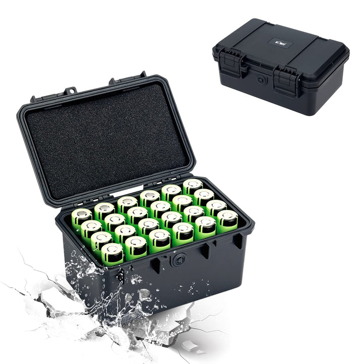 KIWIFOTOS 21700 Akkutasche mit Deckel, Wasserbeständiger Batterie Organizer Koffer Hard Case, fasst