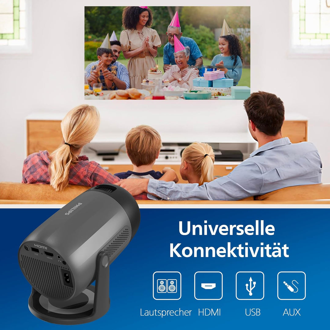 Philips | NeoPix150 | Full HD (1920 x 1080) | 250 lumens ANSI | 1000:1 | Gris foncé | Projecteur por