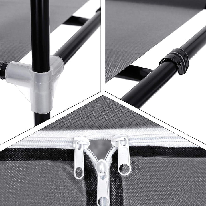 SONGMICS Kleiderschrank aus Stoff, zusammenklappbar, mit Kleiderstange, einfacher Kleiderschrank, Or