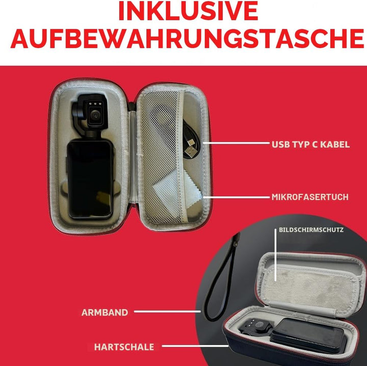 AGFA Photo Gimbal Realimove MC3X - Caméra Stabilisateur 3 Axes 4K Ultra HD, Écran Tactile Rotatif 3,