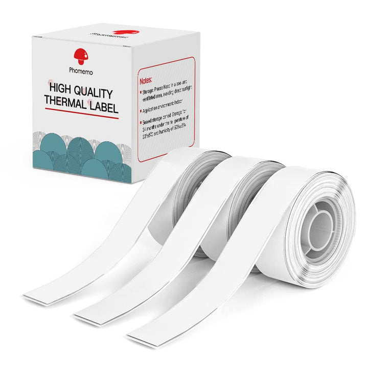 Phomemo D30 Etikettendrucker-Band, Schwarz auf Weiss, selbstklebendes Thermopapier, selbstklebendes