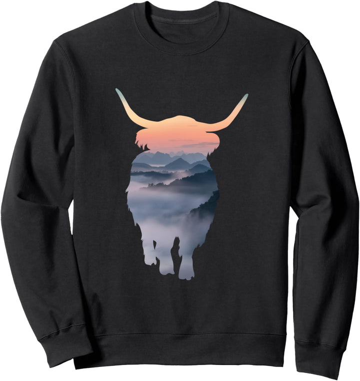 Farming Scottish Highland Kuh Silhouette für Rinderbauer Sweatshirt