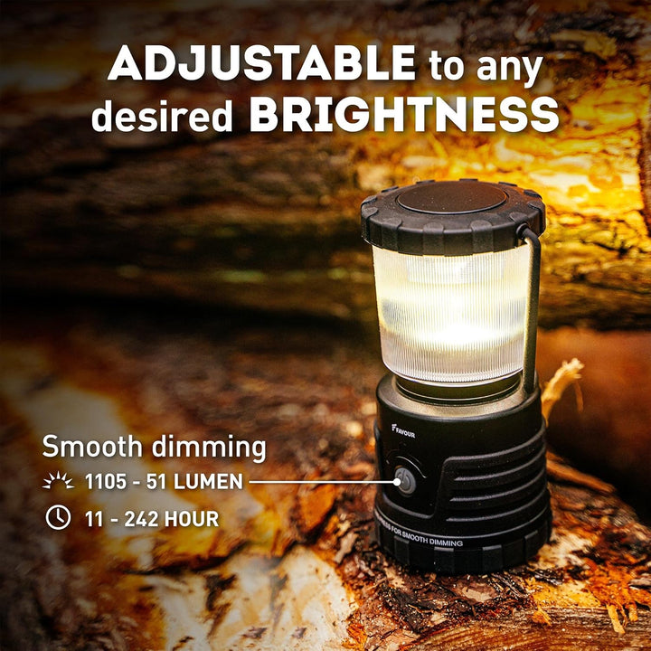 Favour LED Laterne Outdoor Lampe hell 1105 Lumen | Camping Lampe, IP64 wasserdicht, stossfest | Camp