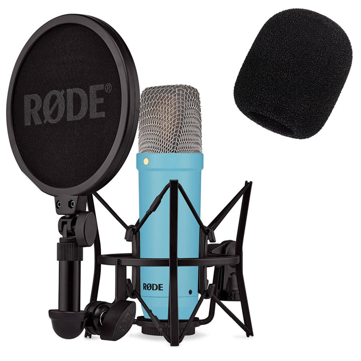 Rode NT1 Signature Blue Studio-Mikrofon Blau + keepdrum WS2 Popschutz, blue