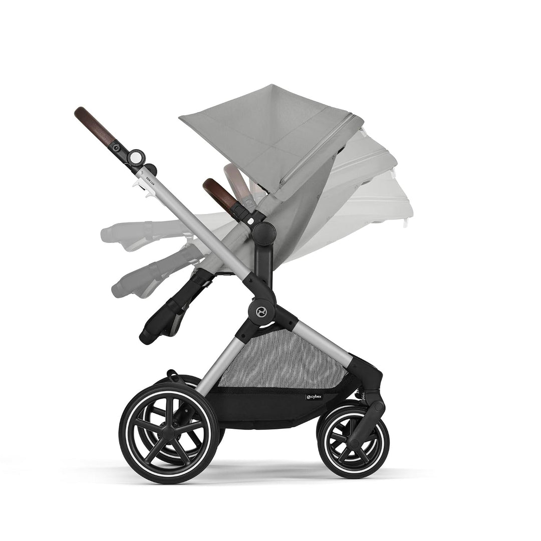 CYBEX Gold Kinderwagen EOS Lux 2-in-1, ab 0-4 Jahre, Stone Grey | Ab Geburt bis 22 kg (ca. 4 Jahre),