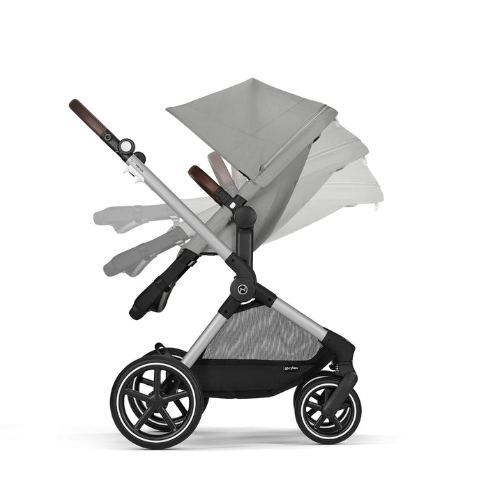 CYBEX Gold Kinderwagen EOS Lux 2-in-1, ab 0-4 Jahre, Stone Grey | Ab Geburt bis 22 kg (ca. 4 Jahre),