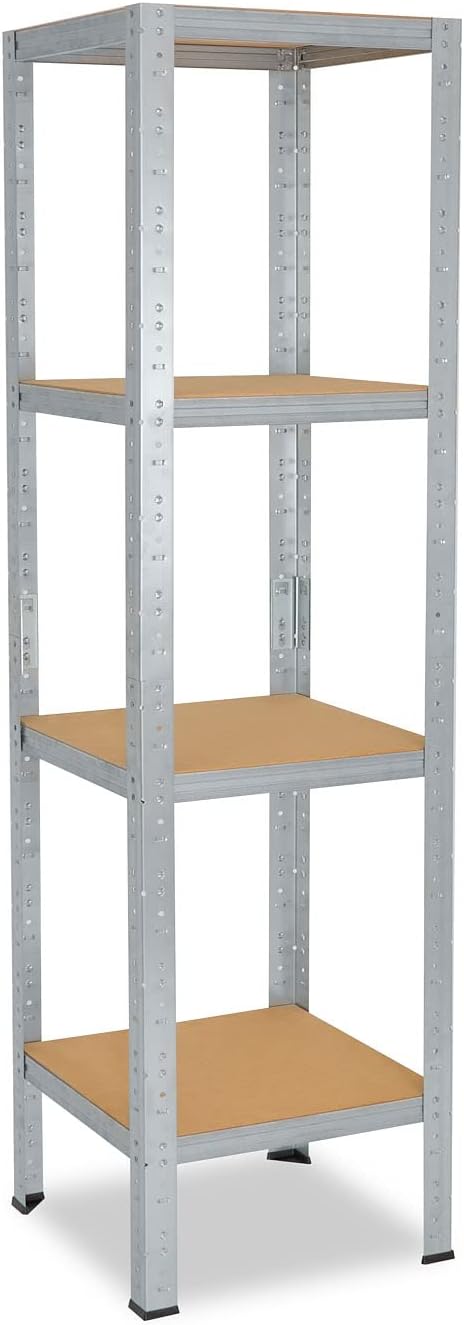 shelfplaza® 155x23x23cm Home Schwerlastregal verzinkt/Metallregal mit 4 Böden/Kellerregal Metall, Ga