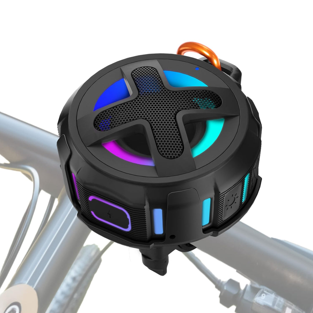 Verbessert, Pro Fahrrad Lautsprecher, mit Lenkermontage, Bluetooth V5.4, IPX7 wasserdicht, Silikonko