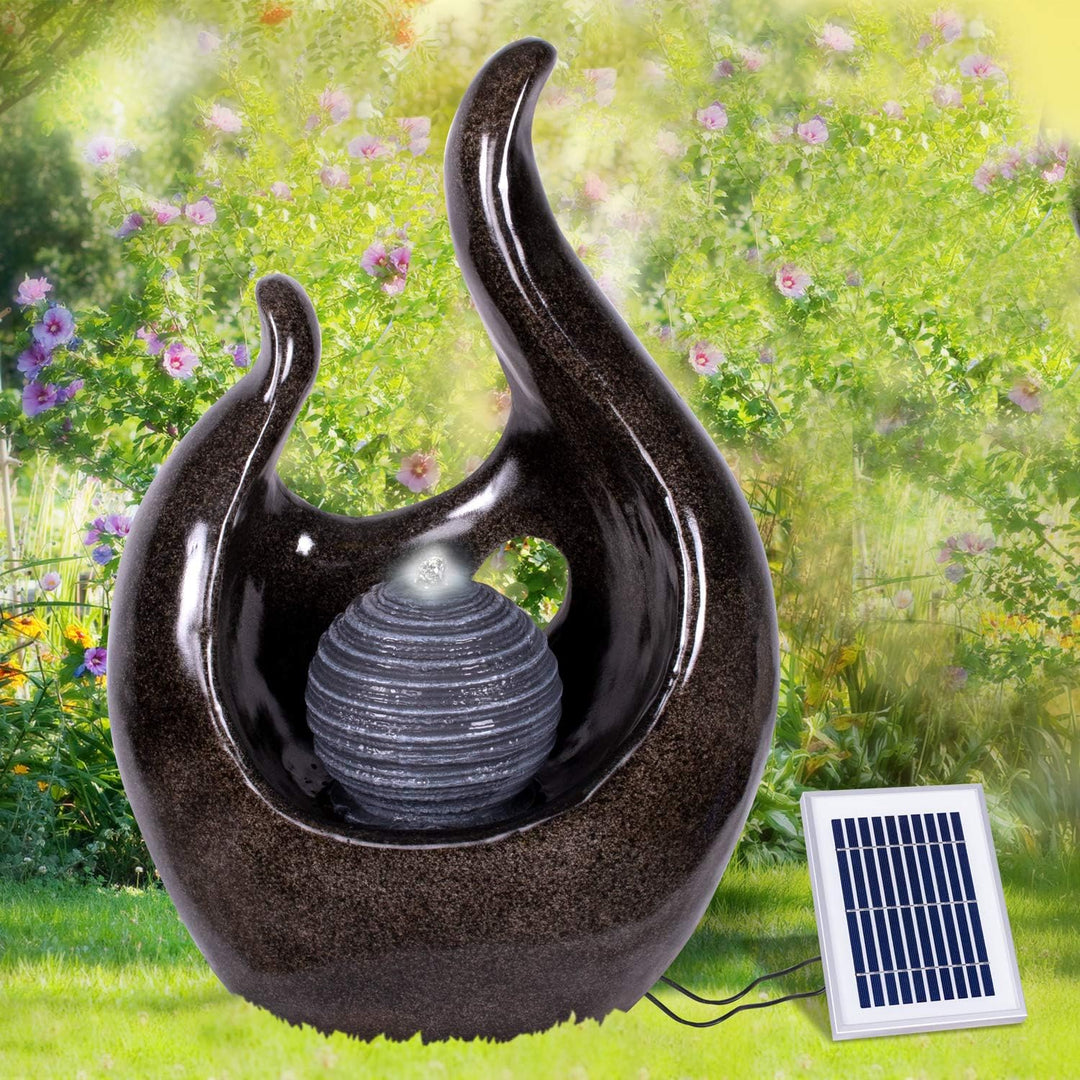 Solar Gartenbrunnen Brunnen Solarbrunnen Zierbrunnen Vogelbad Wasserfall Gartenleuchte Teichpumpe -